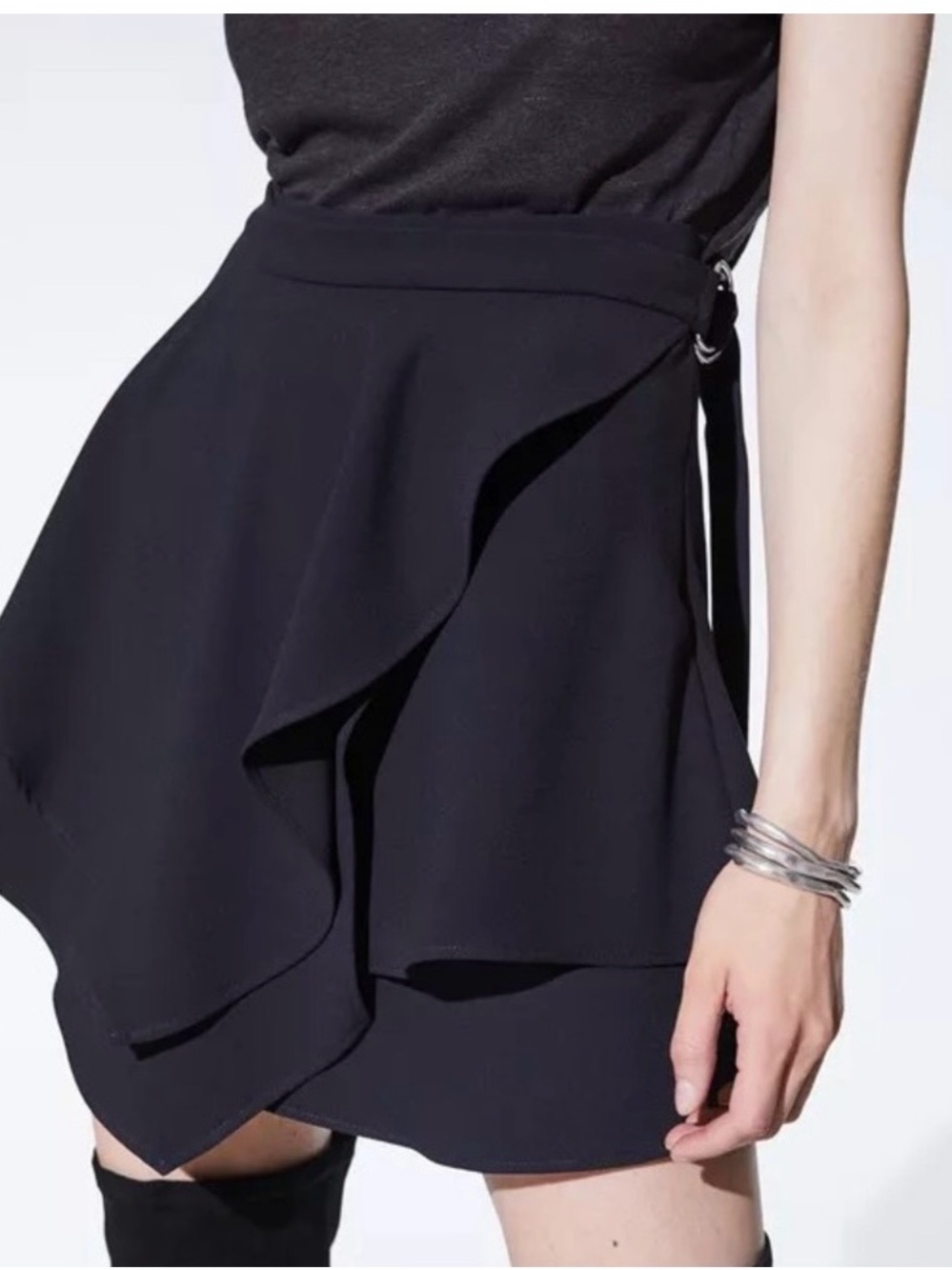 NWT IRO Paris Cabred Black Layered Mini Skirt $385